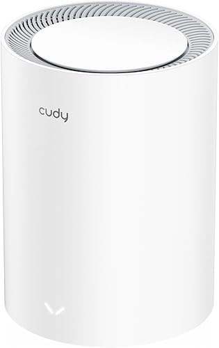 Cudy Dual Band BE3600 WiFi 7 Sistema Mesh Wi-Fi, 3,6 Gbps 160 Mhz, copertura fino a 2500 mq, 3 porte Gigabit, compatibile con Multi-VPN, controllo APP Cudy (M3600 1-Pack) - Fashionser