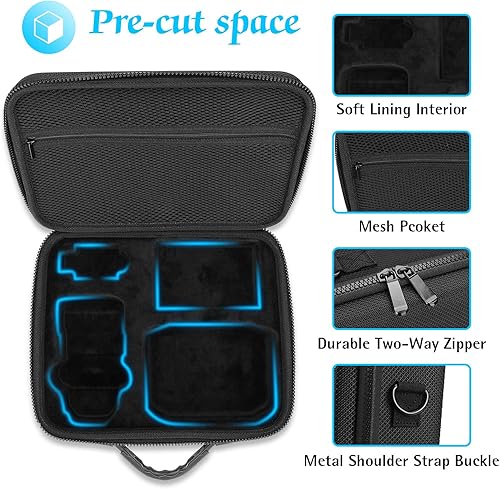 ProCase Custodia per Drone DJI Mini 4K/ Mini 2/2SE, Borsa da Viaggio con Tracolla per DJI Fly More Combo -Nero - Fashionser