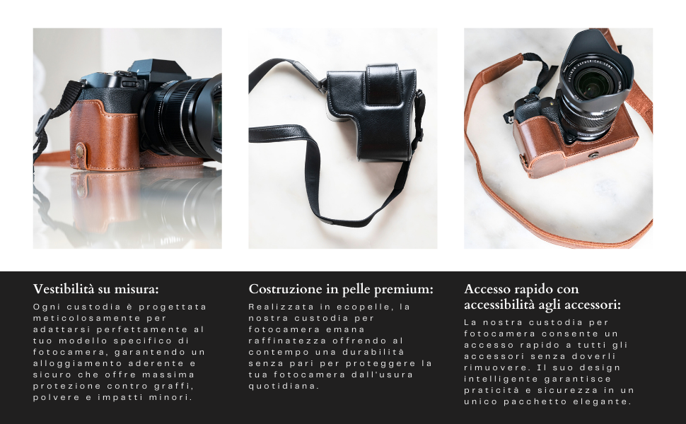 MegaGear custodie per fotocamera in pelle PU