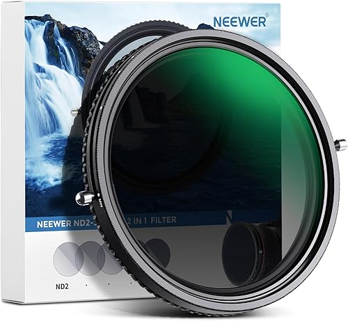 NEEWER 2 in 1 Filtro ND Variabile 46mm ND2-ND32 e CPL(Polarizzatore), senza X/Vetro Ottico HD/multistrato/ultra sottile/idrorepellente/resistente ai graffi - Fashionser