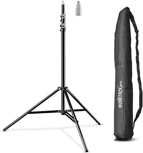 Walimex pro WT-806 Soporte de luz (con amortiguación de muelle, aluminio, máximo 256 cm, carga de 6 kg, Soporte para reflector, flash, softbox de estudio) con bolsa - Fashionser