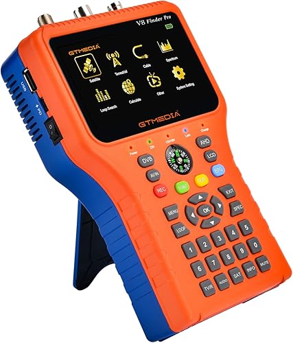 V8 FINDER PRO Satellite Finder Misuratore satellitare Sat Finder misuratore di campo digitale terrestre DVB-S2X/S2/S/T2/T/C Supporto analizzatore di spettro con bussola - Fashionser