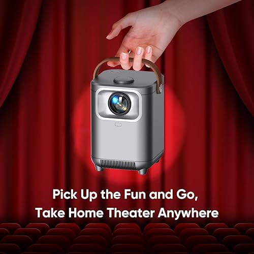 Puxinat Mini Proiettore Portatile, Auto Keystone/E-Focus, 5G WiFi Bluetooth Proiettore 4K Full HD 1080P Supporto, Zoom 50% Proiettore TV, Proiettore Home Theater per iOS/Android/TV Stick/HDMI/USB - Fashionser