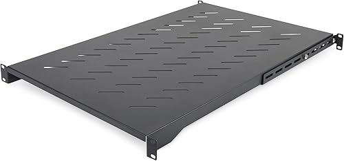 StarTech.com Ripiano Rack 19' 1U Ventilato, Mensola Regolabile (71,1-87,3cm) in Acciaio per Armadio Rack a 4 Montanti. Max 68kg - Fashionser