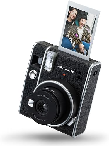 Fujifilm instax mini 40 Fotocamera istantanea per foto formato mini, carta di credito, Modalità selfie incorporata, Esposizione automatica, Dimensioni stampa 54 x 86 mm - Fashionser