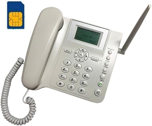 Telefono con Slot Sim GSM bianco - Fisso da tavola/scrivania - per anziani - Tim Vodafone Wind Quadband - Fashionser