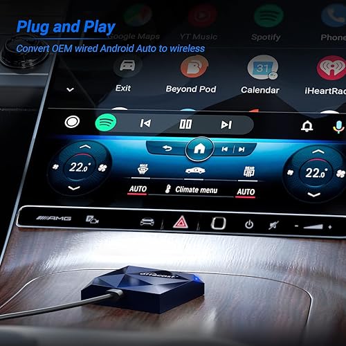 OTTOCAST 2 in 1Adattatore Wireless, Adattatore Android Auto Plug & Play Converte Cablato in Wireless 5Ghz WiFi Auto Connect Aggiornamento Online (CP79) - Fashionser