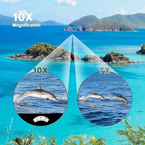 ESSLNB Binocolo Marino 10X50 Binocolo Militare con Telemetro Bussola Prisma BAK4 100% Impermeabile per Caccia Navigazione - Fashionser