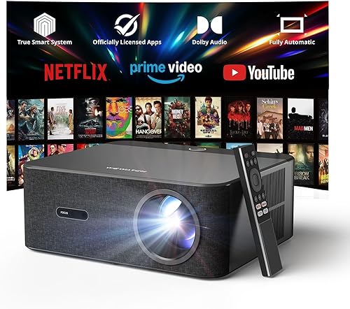 WEWATCH WP01 Proiettore Intelligente Full HD 1080P [Netflix & Dolby] 700 Lumen ISO con WiFi6/Bluetooth 5.0 | Autofocus & Correzione Keystone 4D | Proiettore Portatile per Cinema Domestico/Esterno - Fashionser