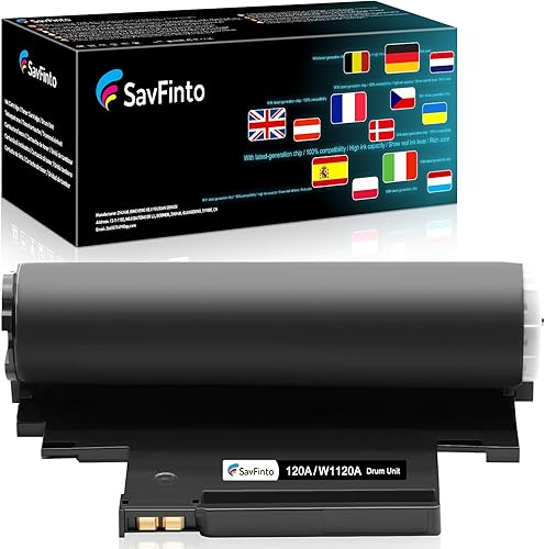 SavFinto W1120A - Tamburo di ricambio per stampante HP 120A W1120A, colore nero, compatibile con HP Color Laser 150a 150nw MFP 178nw 178nwg 179fnw 179fwg - Fashionser
