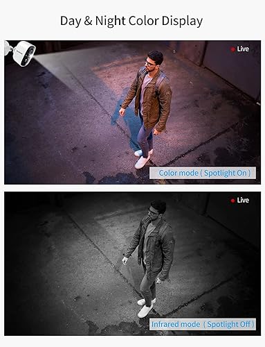 G-Homa Telecamere Senza Fili da Esterno,Videocamera Sorveglianza Esterno WiFi con Colore Visione Notturna/Audio a 2 Vie/2K/Movimento PIR/sirena/intelligente AI/Impermeabile IP65 - Fashionser