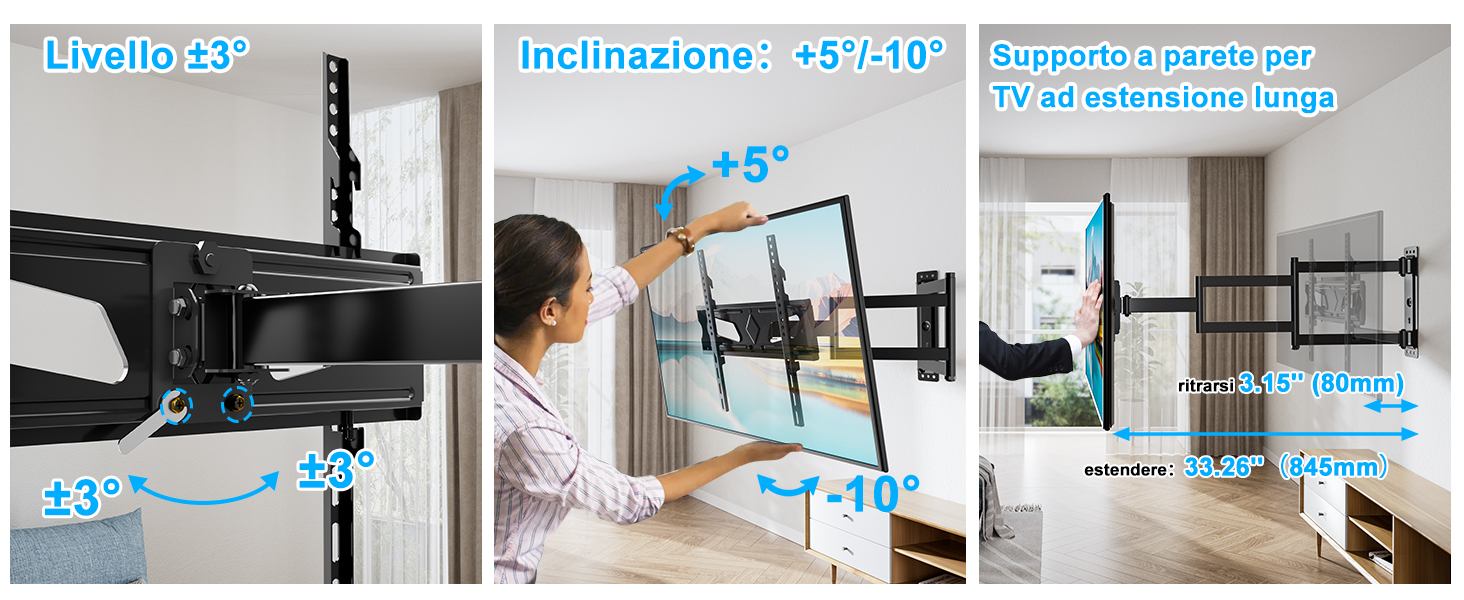 braccio tv 55 pollici