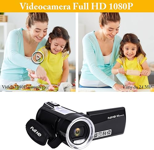 Heegomn Videocamera digitale per Youtube Vlogging, video camera Mini DV 1080p per bambini/bambini/principianti/adolescenti - Fashionser