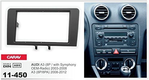 ARAV 11-450-25-7 Mascherina 2 DIN Macro Set para A3 (8P/WITH Symphony OEM della radio); A3 (8P/8 PA) + ISO and Antenna Adapter Cable - Fashionser