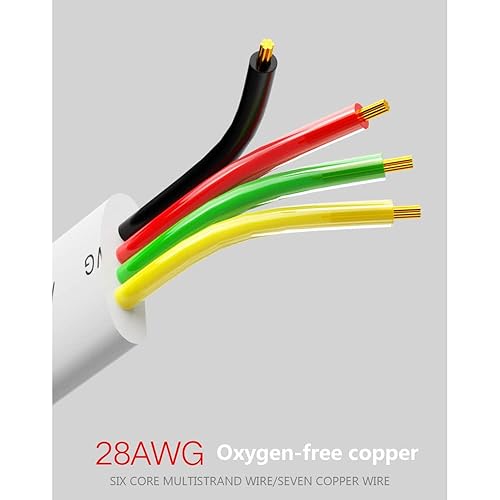 VIVOCH 100M(328ft) Pure Copper Multi-Strand Telephone Line RJ11 Communication 2-Core Indoor Connecting Line Flat Line, Black - Fashionser