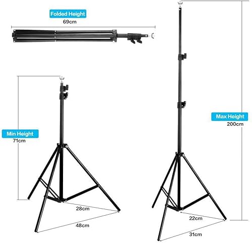 Bonvvie, Supporti per Sfondi 2*3m, Kit Sistema Supporto Telo Fotografico Regolabile per Studio per Video, con Borsa per il Trasporto, Adatto per Fotografia, Live Streaming, Feste, Matrimoni - Fashionser