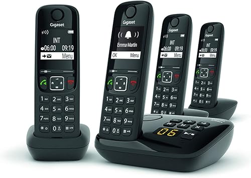 Gigaset AS690A Telefono fisso Quattro Nero [Versione Italiano] - Fashionser