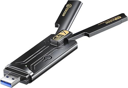 biaze UK20 WiFi 7 Dongle, USB 3.0 WLAN Stick per PC Windows 10/11, 2.4G/5G/6G, crittografia WPA3, MU-MIMO, OFDMA, adattatore WLAN - Fashionser