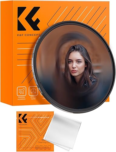 K&F Concept Nano-Bacis Filtro Spirale Halo Filtro Effetto, Filtro Effetti Speciali a Prism in Vetro Ottico con 3pcs Panno di Pulizia con Effetto Alone Circolare Deformato con Visione Tunnel - Fashionser