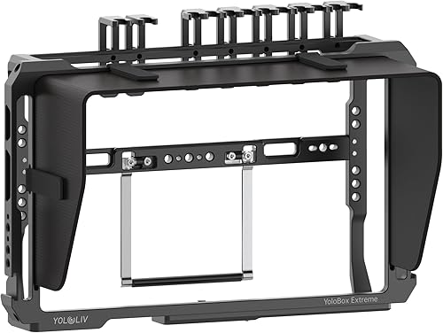 YoloLiv YoloBox Extreme Cage - Gabbia di protezione in alluminio con supporti per scarpe fredde, filettatura 1/4', cappuccio parasole a sgancio rapido - Fashionser