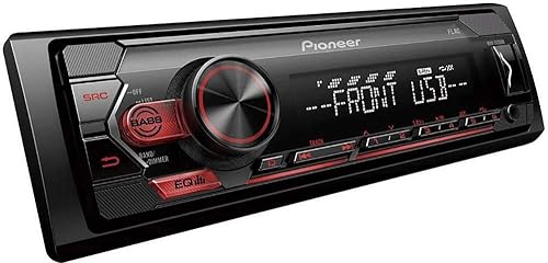 Pioneer MVH-S120UB, autoradio 1DIN con RDS, rosso, mezza profondità di installazione, 4 x 50 watt, USB, MP3, ingresso AUX, supporto Android, equalizzatore a 5 bande, app ARC - Fashionser
