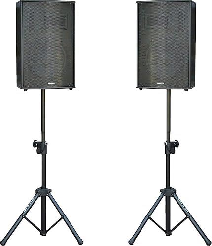 shard-lab CASSE AMPLIFICATE ATTIVE 900W 10' BLUETOOTH + 2 STATIVI TREPPIEDI - Fashionser