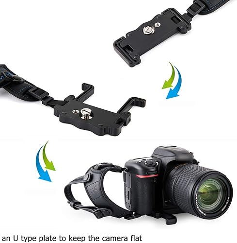 JJC DSLR Fotocamera Cinghia da Polso con Piastra U per Can. EOS R8 R6II R10 R7 R5 R6 5DIV 6DII M50II M200 90D 850D 200DII Son. FX30 ZV-E10 H400 Panason. Lumix DC-G100 G110 FZ1000 FZ300 Sigm. fp (NERO) - Fashionser