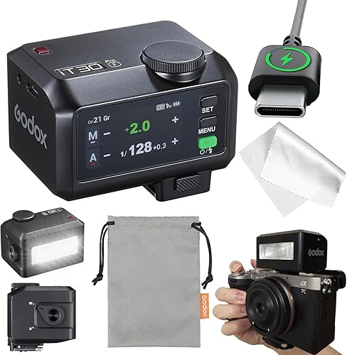 GODOX IT30PRO F fotocamera Flash, IT30 PRO F Mini Flash, TTL HSS 1/8000s, Compatibile con Fujifilm X100VI GFX100RF XS20 XS10 XT30 II XT5 XM5 GFX50S GFX50R X-T4 X-T3 X-E4 - Fashionser
