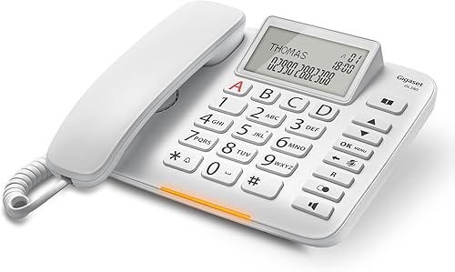 Gigaset DL380 - Un Telefono Facile da Usare con Tasti Grandi - 4 tasti di selezione diretta programmabili (A - D) - Rubrica, Nero [Versione Italiana] - Fashionser