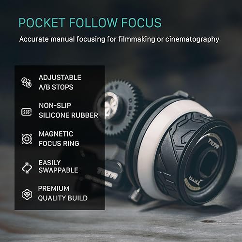 Tilta Pocket Follow Focus | Anello di messa a fuoco preciso con fermate A/B | Sistema di smorzamento fluido | Supporto per asta e asta da 15 mm | Funziona con la maggior parte delle fotocamere e degli - Fashionser