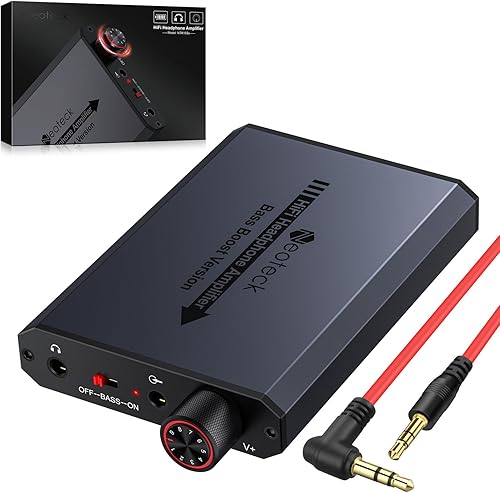 Neoteck Amplificatore per Cuffie da 3,5 mm con Potenziamento dei Bassi Amplificatore Portatile 16-150 Ohm AMP per Cuffie Audio per Telefoni, MP3, MP4 Computer PS4 PS5 Controller - Fashionser