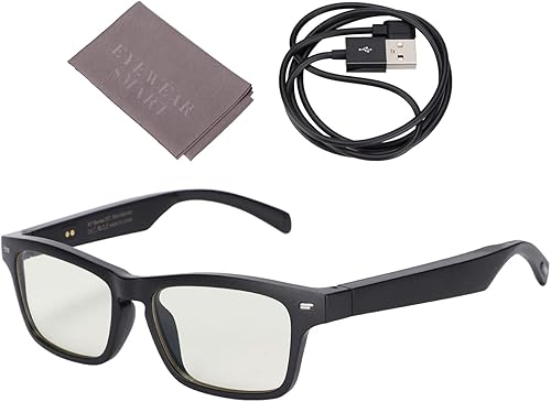 Occhiali Bluetooth Audio Smart con Lente Anti Luce Blu Cuffie Auricolari Aperte Ascolta Musica Chiamate in Vivavoce, Occhiali Bluetooth 5.0 Smart, Occhiali Wireless per Sport All'aria Aperta Ciclismo - Fashionser