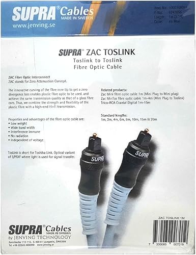 Cavo Supra Zac Toslink Optical 1mt - Fashionser