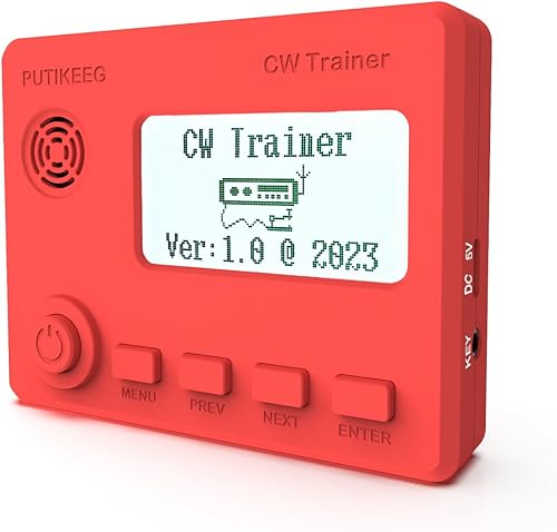 Moore - Mini CW Trainer con display, codice Simo Wales, radio a onde corte, telegrafo, chiave per imparare le chiavi dell'auto, per esercitarsi con telegrafo, con cavo di ricarica (rosso - Fashionser