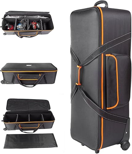Borsa per Il Trasporto per Treppiede con Ruote e 5 Divisore 84x30x27 CM, Borsa da Fotografico per Trasporto per Treppiede Attrezzature Fotografiche - Fashionser