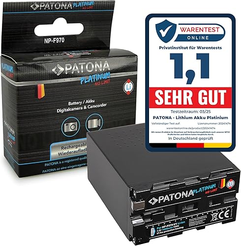 PATONA PLATINIUM NP-F970 Batteria di ricambio con involucro V1 resistente al calore 10000mAh compatibile con videocamere Sony indicatori LED illuminazione luce video monitor fotocamera NPF970 NP F970 - Fashionser
