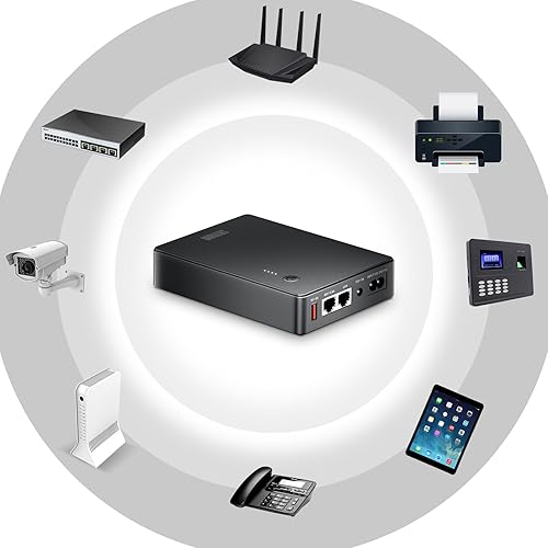 Shanqiu Mini UPS Gruppo di Continuità con POE Gigabit per Router, Modem, Telecamera, Ingresso AC Uscita 5V USB 12V DC 48V POE - Fashionser