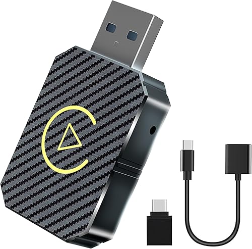 Adattatore Carplay Wireless, Adattatore Carplay Connesso Via Bluetooth, Carplay Wireless e Android Auto 2 in 1 Box per Iphone e Android (Nero) - Fashionser