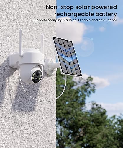 GALAYOU Telecamera WiFi Esterno Senza Fili con Pannello Solare - 2K Telecamera Esterno Wifi Batteria con Visione Notturna a Colori, PIR, Sirena R1 - Fashionser