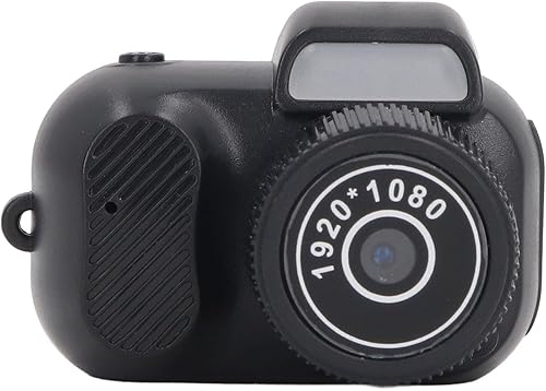 Mini Fotocamera Digitale, Mini Fotocamera Compatta da 1080P HD 2MP con Visione Ampia a 160°, Schermo a Colori, Interfaccia Micro USB, Pendente Anti-smarrimento, per Regali per - Fashionser