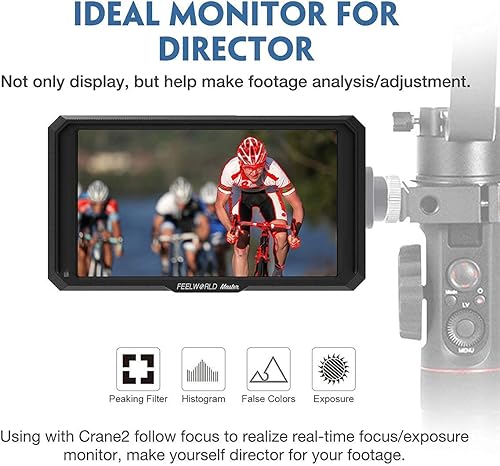 Feelworld Master MA5 Monitor da Campo 5'', Feelworld MA5 Monitor Esterno Reflex Camera Field Monitor IPS 4K Full HD 1920x1080 Pixels, Monitor della Fotocamera, Monitor DSLR per Stabilizzatore Gimbal - Fashionser