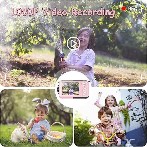 Fotocamera subacquea 10FT 1080P Full HD 30MP Macchina Fotografica Subacquea Zoom Digitale 16X Fotocamera Subacquea per lo snorkeling (rose) - Fashionser