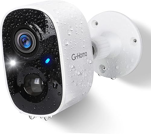 G-Homa Telecamere Senza Fili da Esterno,Videocamera Sorveglianza Esterno WiFi con Colore Visione Notturna/Audio a 2 Vie/2K/Movimento PIR/sirena/intelligente AI/Impermeabile IP65 - Fashionser