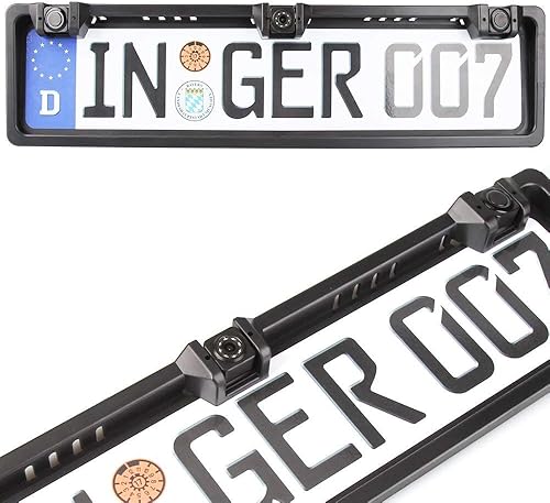 PORTATARGA CON TELECAMERA POSTERIORE 8 LED E SENSORI DI PARCHEGGIO 170° AUTO VIDEOCAMERA DVR - Fashionser