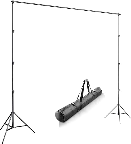 Walimex pro sistema di sfondo per telescopio L 120-307 cm - stabile per studio e dispositivi mobili I per fotografia, video e schermo verde I per tele di carta e tessuto I altezza 102-256 cm - Fashionser