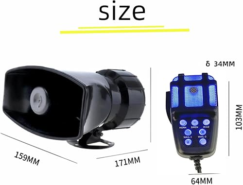 YIYIDA Car Horn Clacson per auto Corno d'aria 135db Corno di Allarme Sirena Corno 7 Tono blu e nero Corno elettrico Car sirena con Mic PA Speaker System Corno d'allarme per 12V auto camion nave ecc - Fashionser