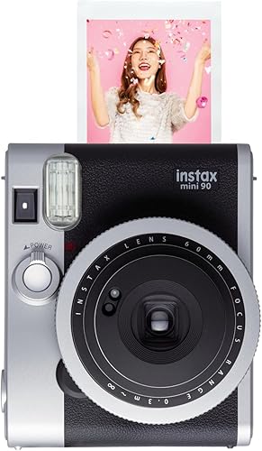 Fujifilm Instax Mini 90 Brown Fotocamera Istantanea per Stampe Formato 62 x 46 mm, Marrone/Argento - Fashionser