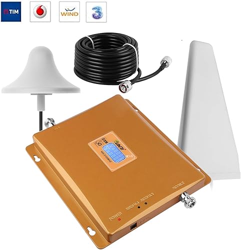 Yuanj 3G gsm 2100MHz Segnale Booster Amplificatori di Segnale per Cellulari per Tim Wind VODAFONE Tre (d'oro) - Fashionser