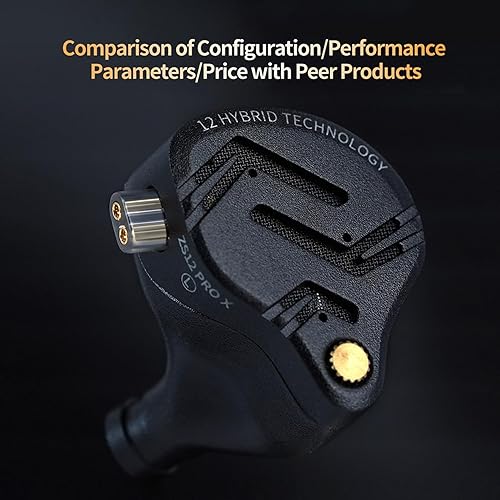 KZ ZS12 PRO X Cuffie IEM con monitor in-ear, auricolari da gioco con cavo ibrido 1DD+5BA, auricolari KZ Earbuds, migliori in-ear con cavo 2PIN per audiofili (versione sintonizzabile, senza microfono) - Fashionser