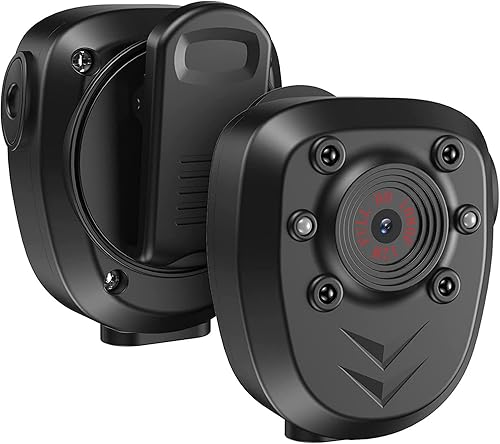 Telecamera per Corpo di Polizia HD 1080P, Telecamera Indossabile per il Corpo, Telecamera Indossata per Visione Notturna Impermeabile per Registratore delle Forze Dell'ordine (32GB) - Fashionser